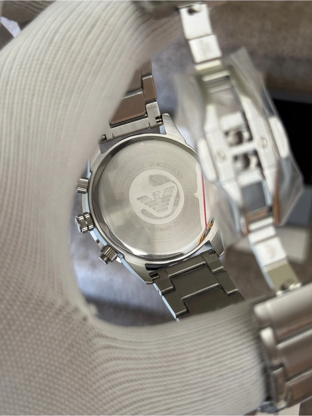 Emporio Armani Stainless Silver Bracelet Watch with Blue Dial men’s